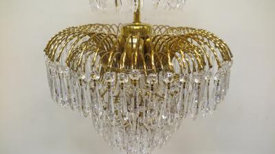 French Mid Century Hollywood Regency Waterfall Chandelier