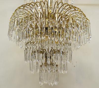 French Mid Century Hollywood Regency Waterfall Chandelier