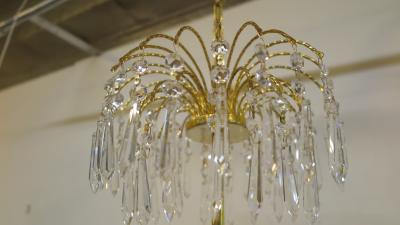 French Mid Century Hollywood Regency Waterfall Chandelier