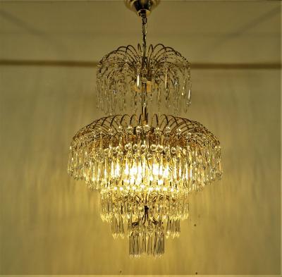 French Mid Century Hollywood Regency Waterfall Chandelier