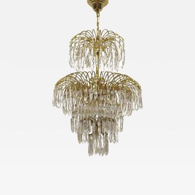 French Mid Century Hollywood Regency Waterfall Chandelier