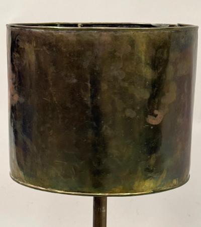 French Mid Century Marine Hand Hammered Brass Copper Table Lamp