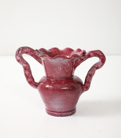 French Mid Century Maroon Glazed Vessel