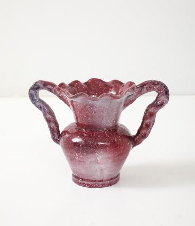 French Mid Century Maroon Glazed Vessel