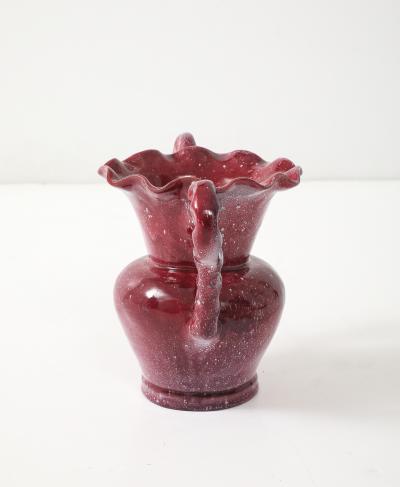 French Mid Century Maroon Glazed Vessel