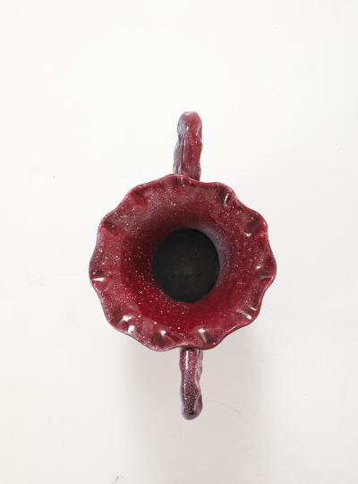 French Mid Century Maroon Glazed Vessel