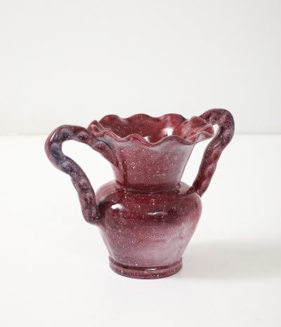 French Mid Century Maroon Glazed Vessel