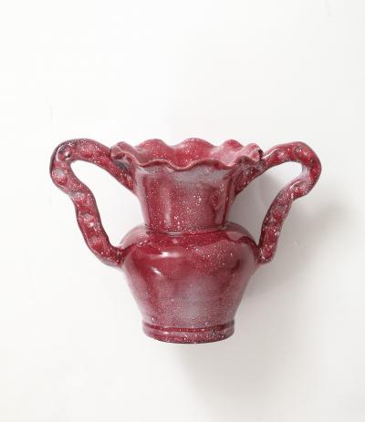 French Mid Century Maroon Glazed Vessel