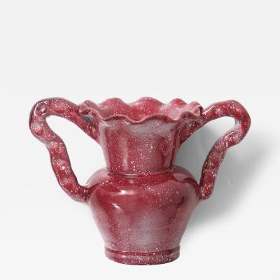 French Mid Century Maroon Glazed Vessel
