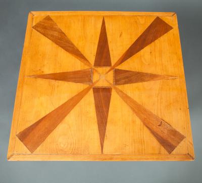 French Mid Century Marquetry Top Side Table