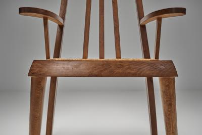 French Mid Century Modern Armchairs with Rush Seats France 1960s