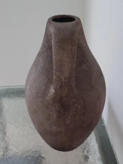 French Mid Century Modern Art Deco Ceramic Amphora Vase Pitcher 1930 Signed