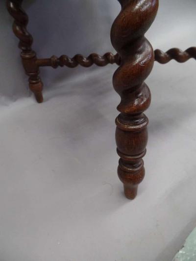 French Mid Century Modern Barley Twist Bench in the Style of Louis XIII 1940
