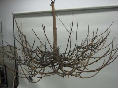 French Mid Century Modern Craftsman Twig Chandelier