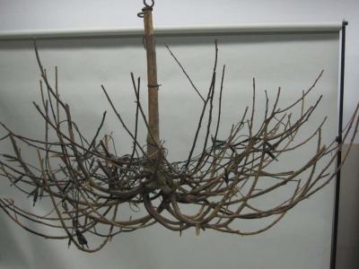 French Mid Century Modern Craftsman Twig Chandelier