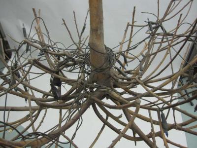French Mid Century Modern Craftsman Twig Chandelier