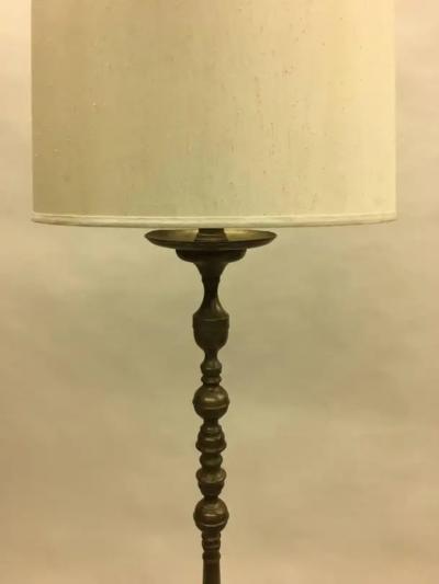 French Mid Century Modern Gilt Bronze Baluster Form Floor Lamp 1930