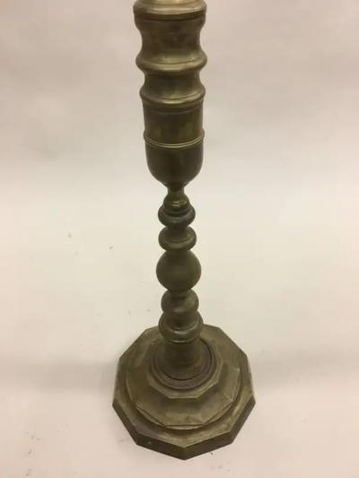 French Mid Century Modern Gilt Bronze Baluster Form Floor Lamp 1930