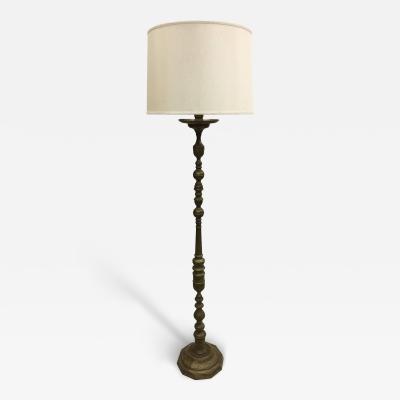 French Mid Century Modern Gilt Bronze Baluster Form Floor Lamp 1930