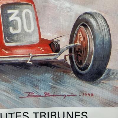 French Mid Century Modern Large Framed Racing Poster Monaco Grand Prix 1997