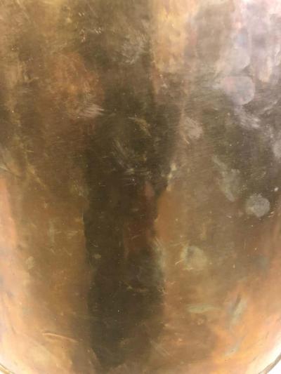 French Mid Century Modern Marine Brass Table Lamp with Brass Shade