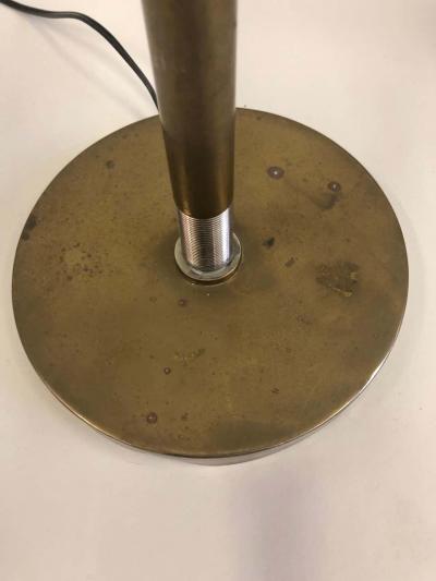 French Mid Century Modern Marine Brass Table Lamp with Brass Shade