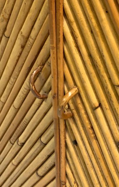 French Mid Century Modern Neoclassical Rattan and Bamboo Sideboard Cabinet