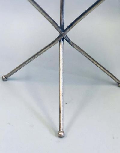 French Mid Century Modern Neoclassical Silvered Brass Side Table or Gueridon