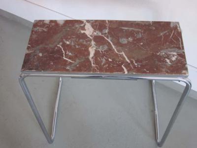 French Mid Century Modern Steel and Marble Vanity or Nightstand 1930