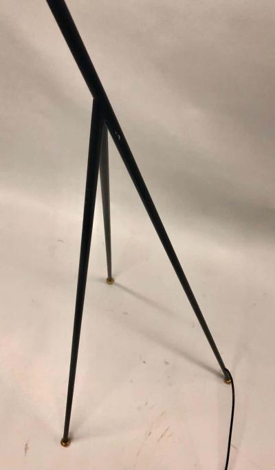 French Mid Century Modern Wrought Iron Floor Lamp Attributed Disderot