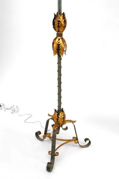 French Mid Century Patinated Floor Lamp