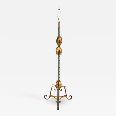 French Mid Century Patinated Floor Lamp