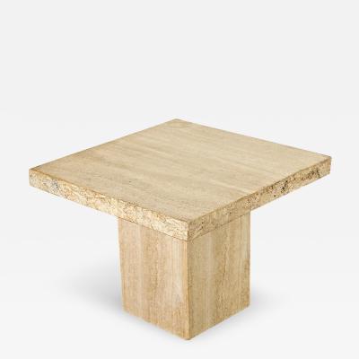 French Mid Century Travertine Low Table