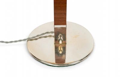 French Mid Century Walnut Column Table Lamp