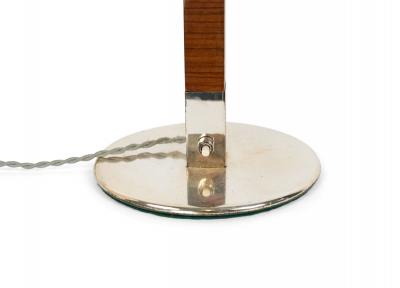 French Mid Century Walnut Column Table Lamp