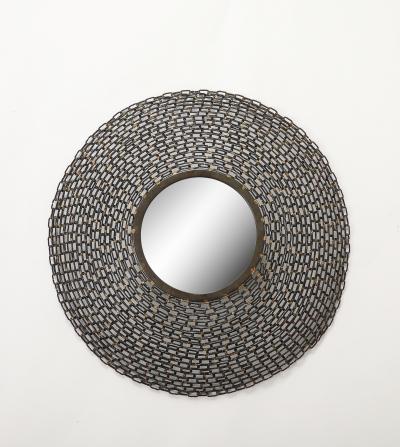French Mid Century Welded Chain Link Mirror