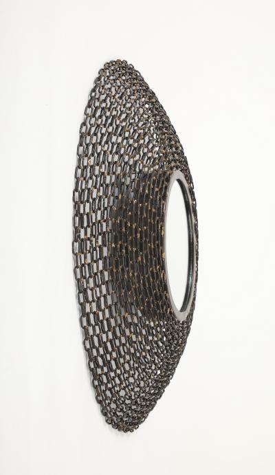French Mid Century Welded Chain Link Mirror