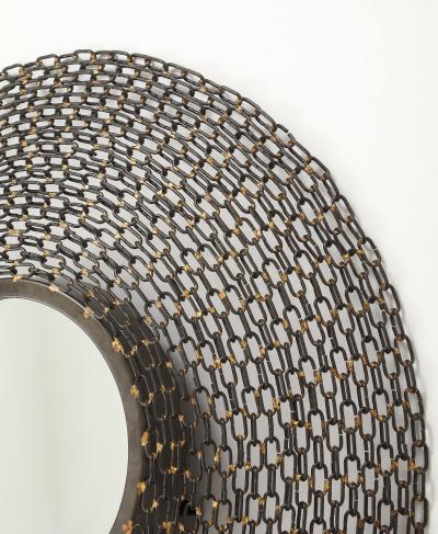 French Mid Century Welded Chain Link Mirror