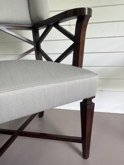 French Mid Century modern wing back chair