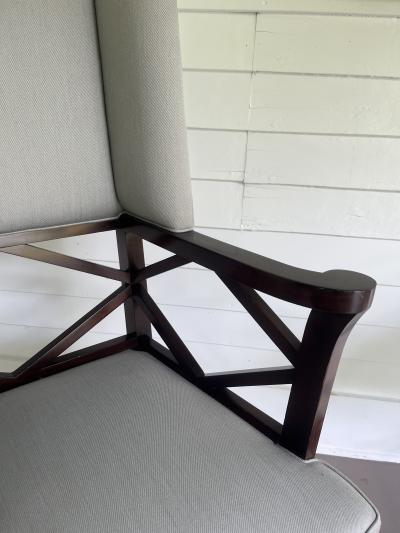 French Mid Century modern wing back chair