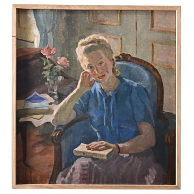 French Mid century Oil Painting Signed Coste