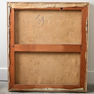 French Mid century Oil Painting Signed Coste