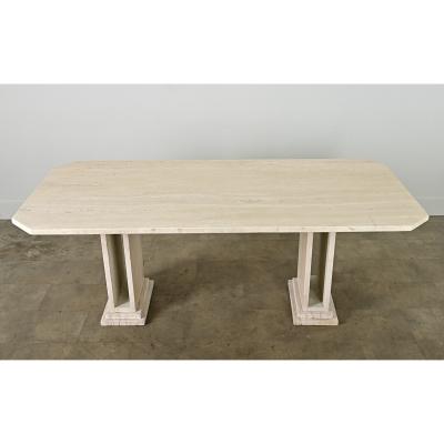 French Mid century Travertine Dining Table
