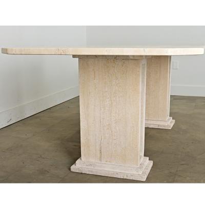 French Mid century Travertine Dining Table