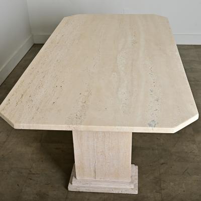 French Mid century Travertine Dining Table