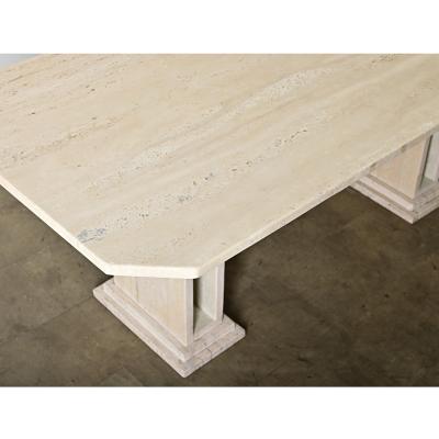 French Mid century Travertine Dining Table