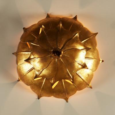French Mid century gold leaf wall light