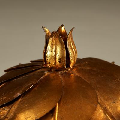 French Mid century gold leaf wall light