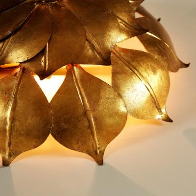 French Mid century gold leaf wall light