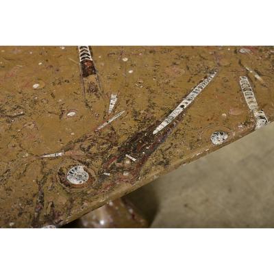 French Midcentury Carved Stone Dining Table